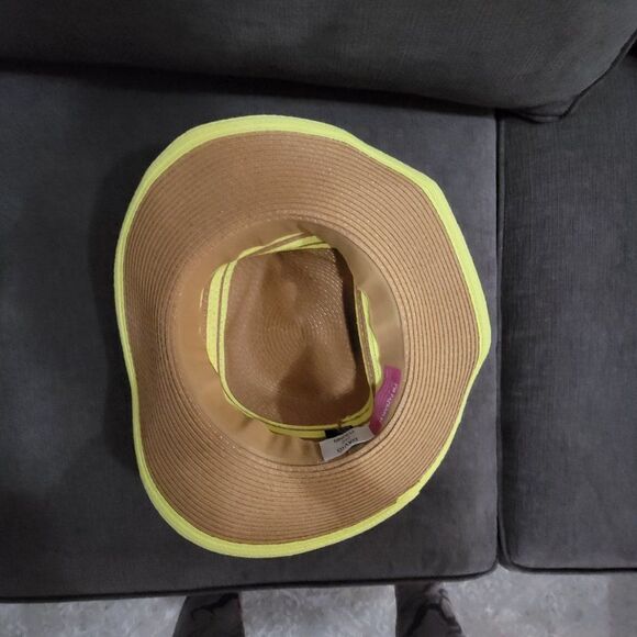 David and Young Women's Tan & Yellow Sun Protection Beach Hat Size OS - Picture 6 of 10